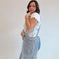 Crochet Blue Speckle Mesh Bag
