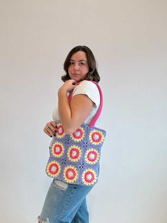 Lavender Sunshine Crochet Bag