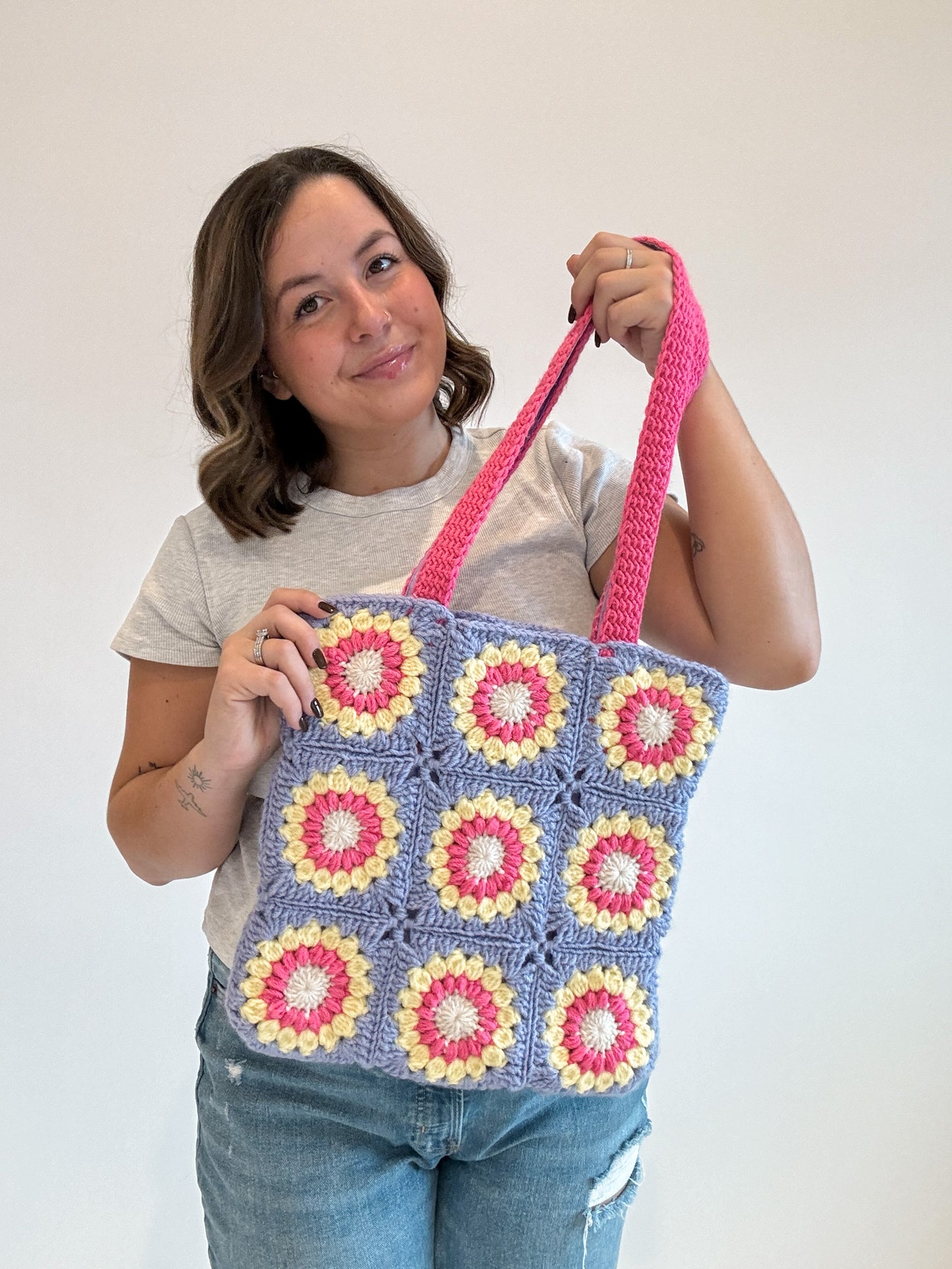 Lavender Sunshine Crochet Bag