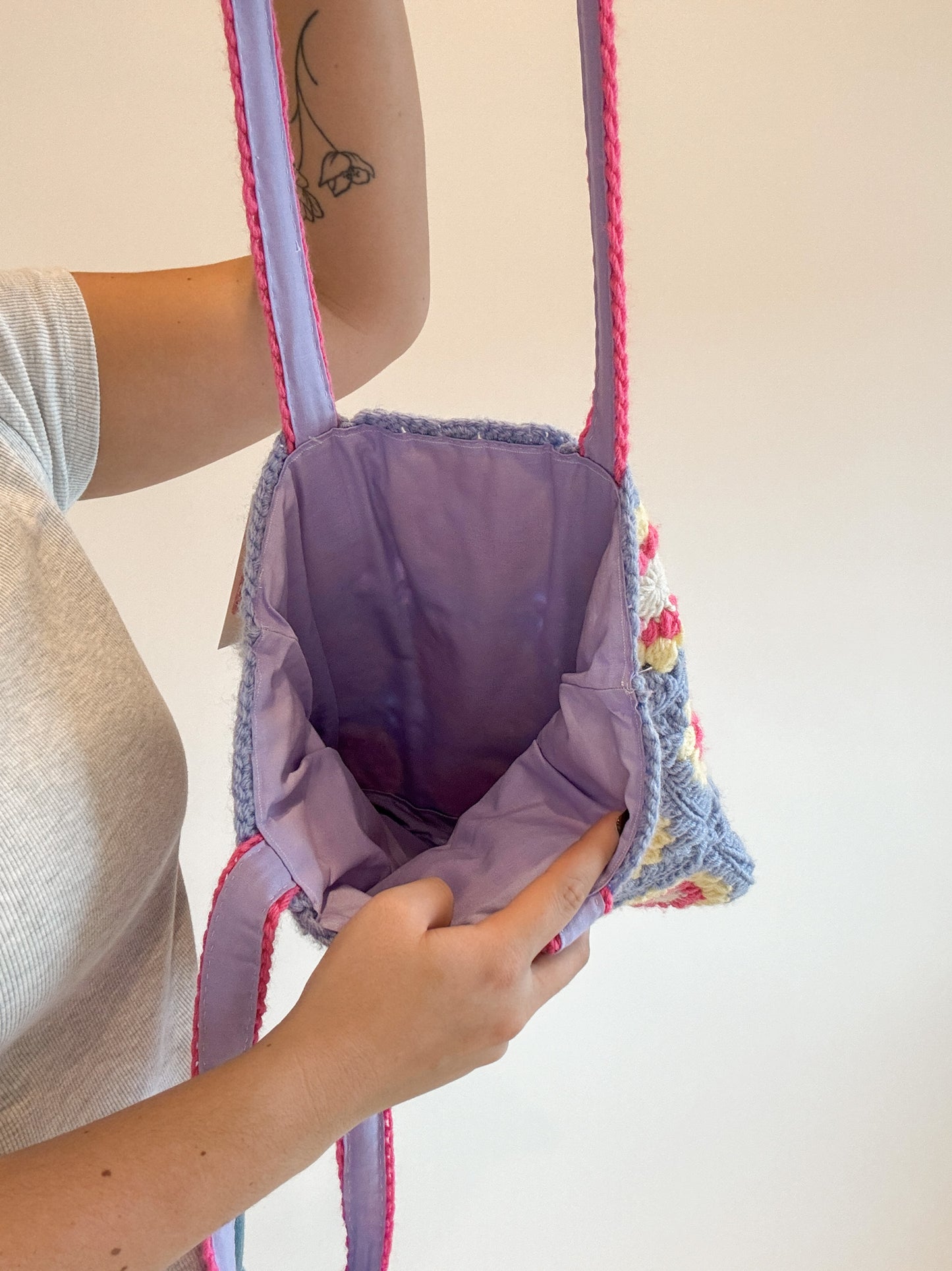 Lavender Sunshine Crochet Bag