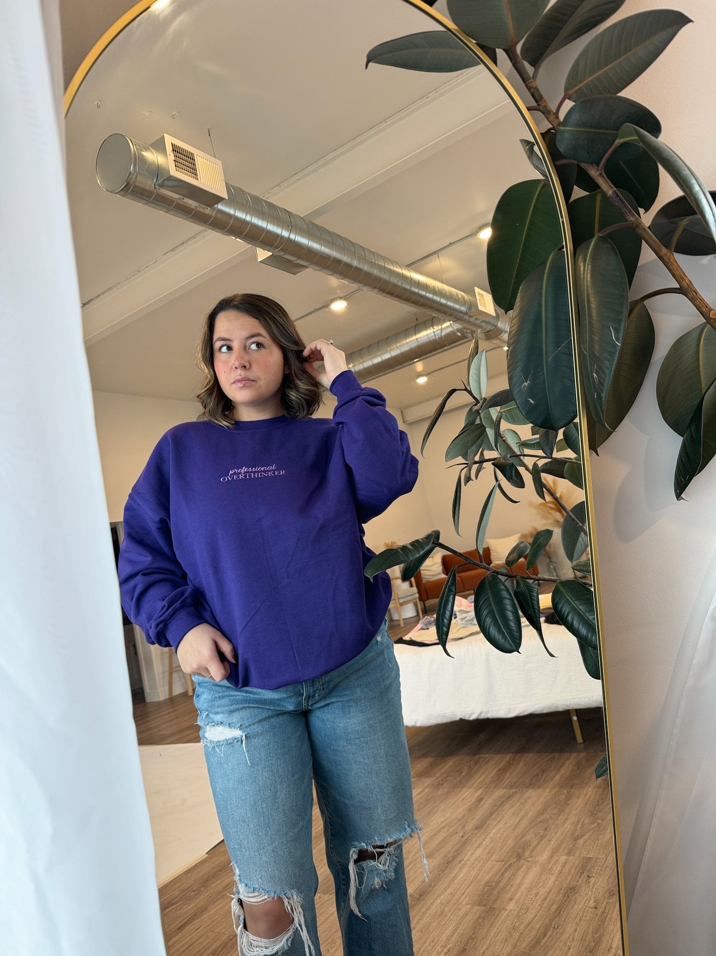 Professional Overthinker Embroidered Crewneck