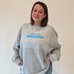 Just A Little Anxious Blue Puff Print Crewneck