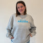 Just A Little Anxious Blue Puff Print Crewneck