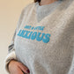 Just A Little Anxious Blue Puff Print Crewneck