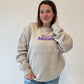 Just A Little Anxious Purple Puff Print Crewneck