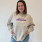 Just A Little Anxious Purple Puff Print Crewneck