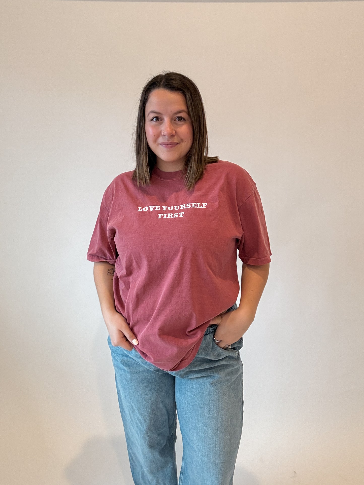 Love Yourself First Embroidered T-Shirt