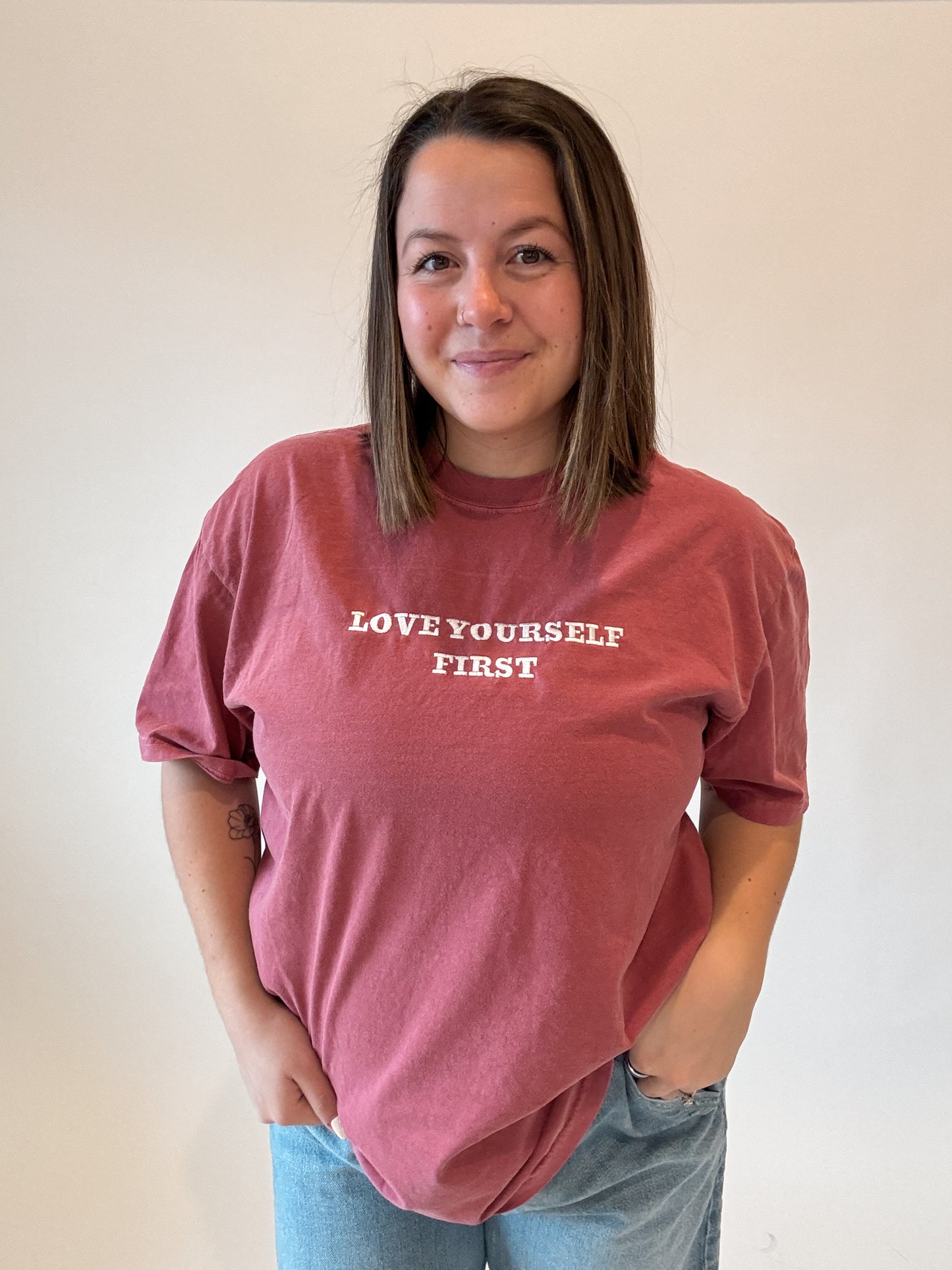 Love Yourself First Embroidered T-Shirt