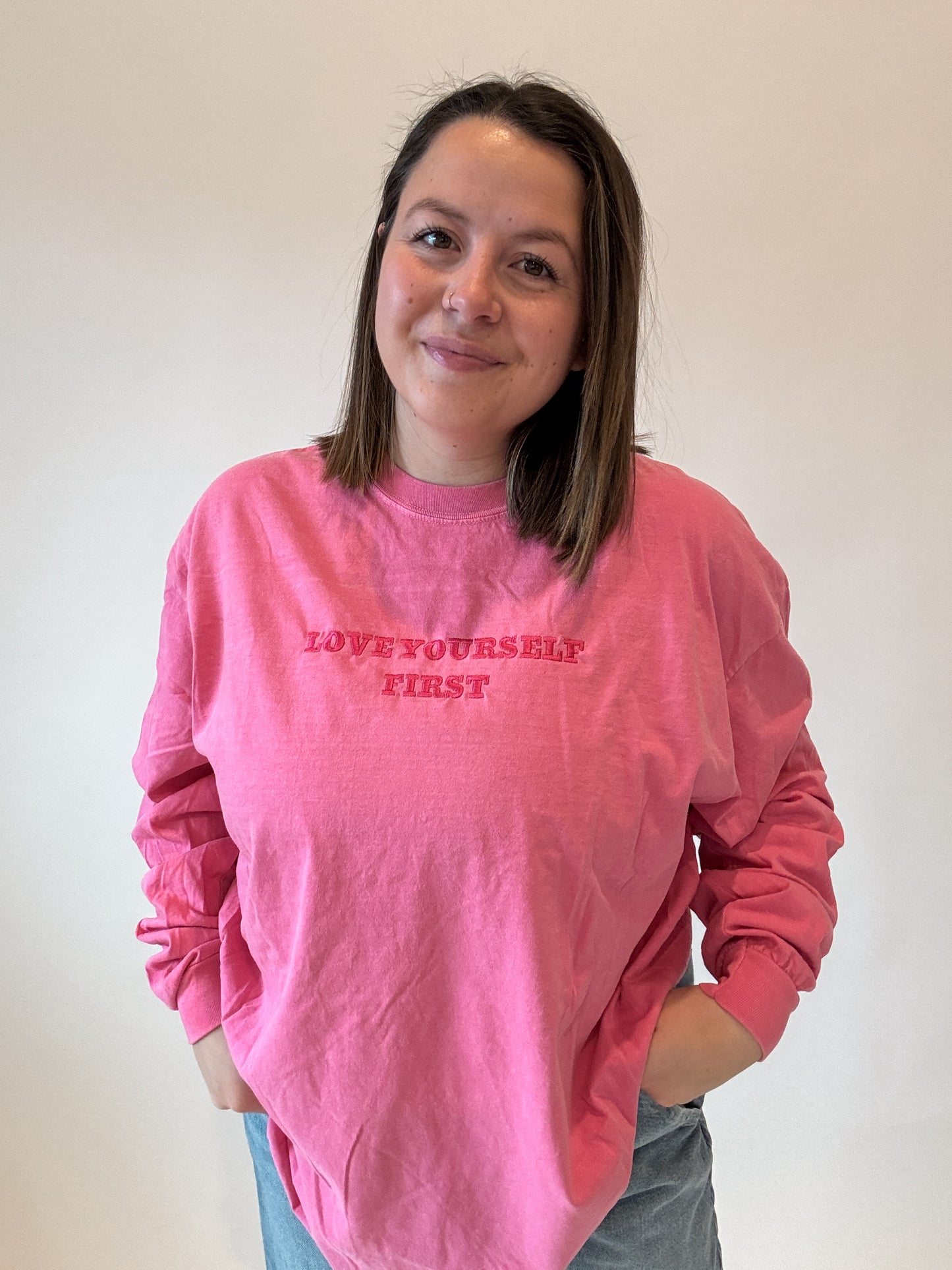 Love Yourself First Embroidered Long Sleeve