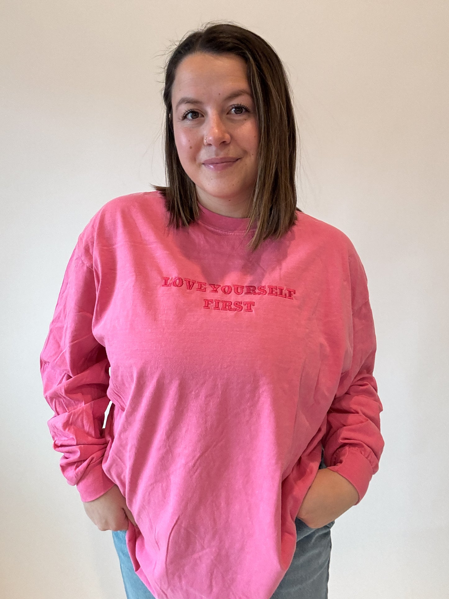Love Yourself First Embroidered Long Sleeve