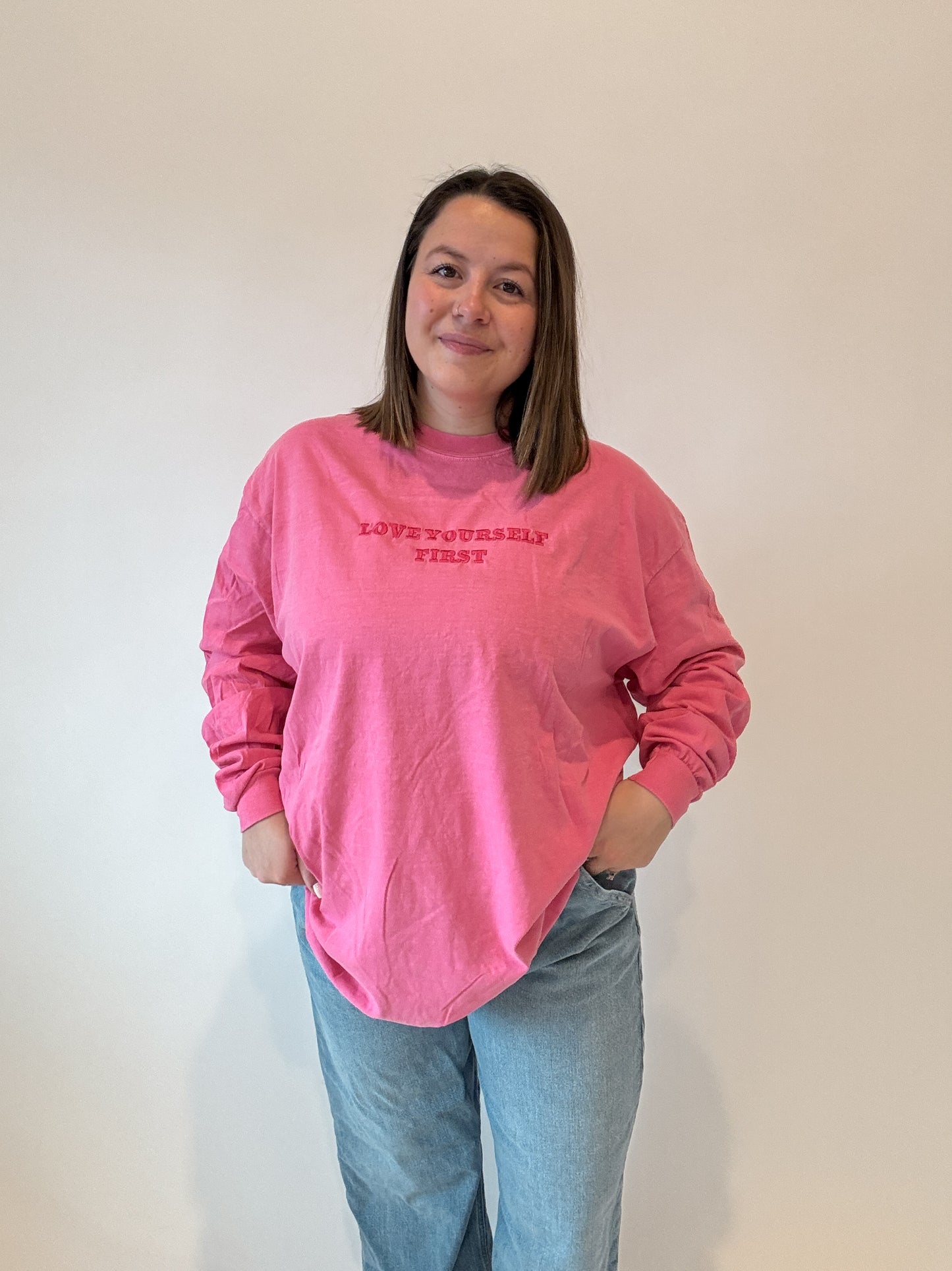 Love Yourself First Embroidered Long Sleeve