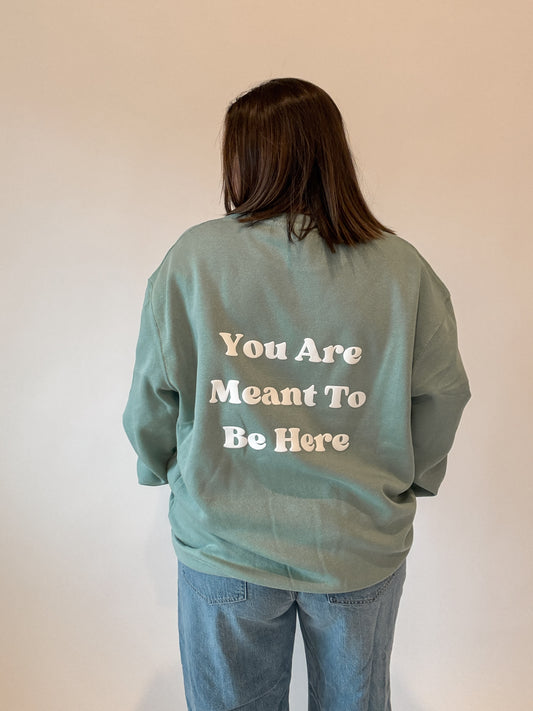 You Are Meant To Be Here Puff Ink Crewneck
