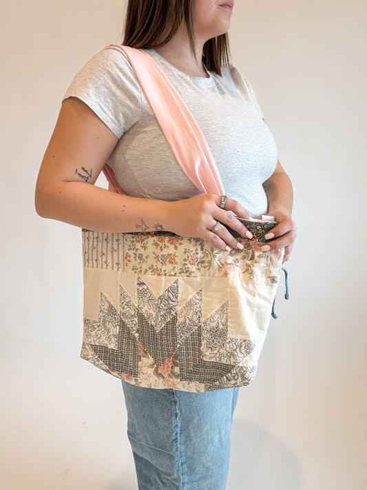 Pink Star Upcycled Tote Bags