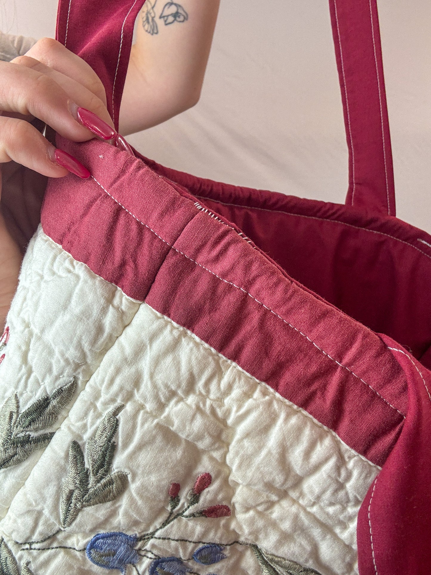 Roses Upcycled Tote Bag