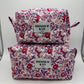 Cherry Blossom Quilted Makeup Bag