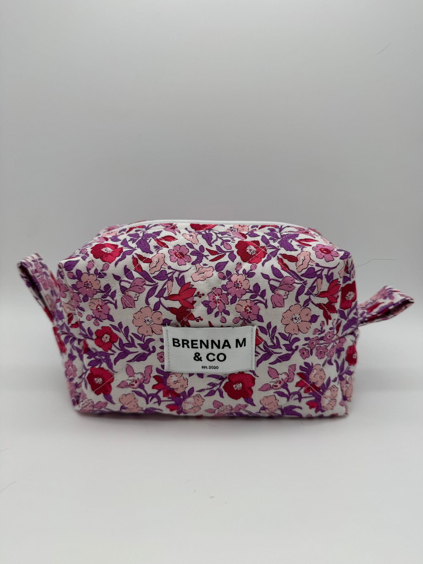 Cherry Blossom Quilted Makeup Bag
