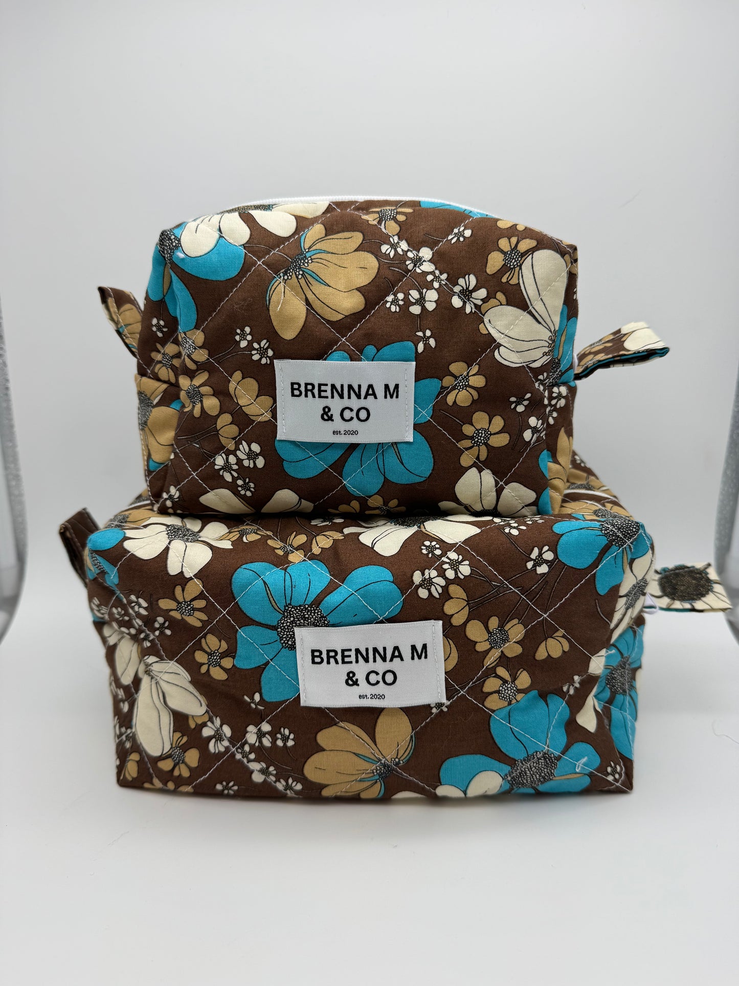 Retro Bloom Quilted Makeup Bag