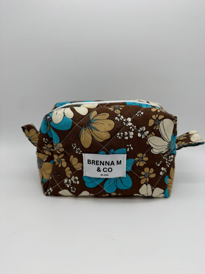 Retro Bloom Quilted Makeup Bag