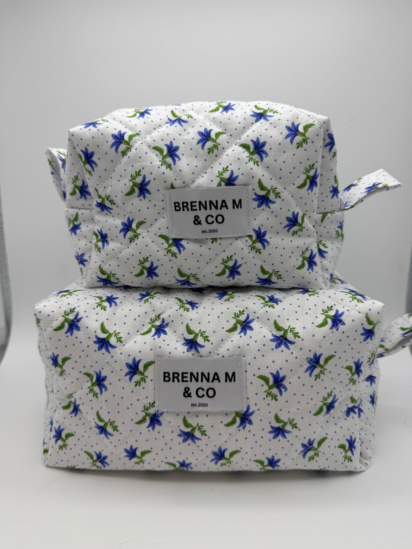 Bluebell Bliss Quilted Makeup Bag