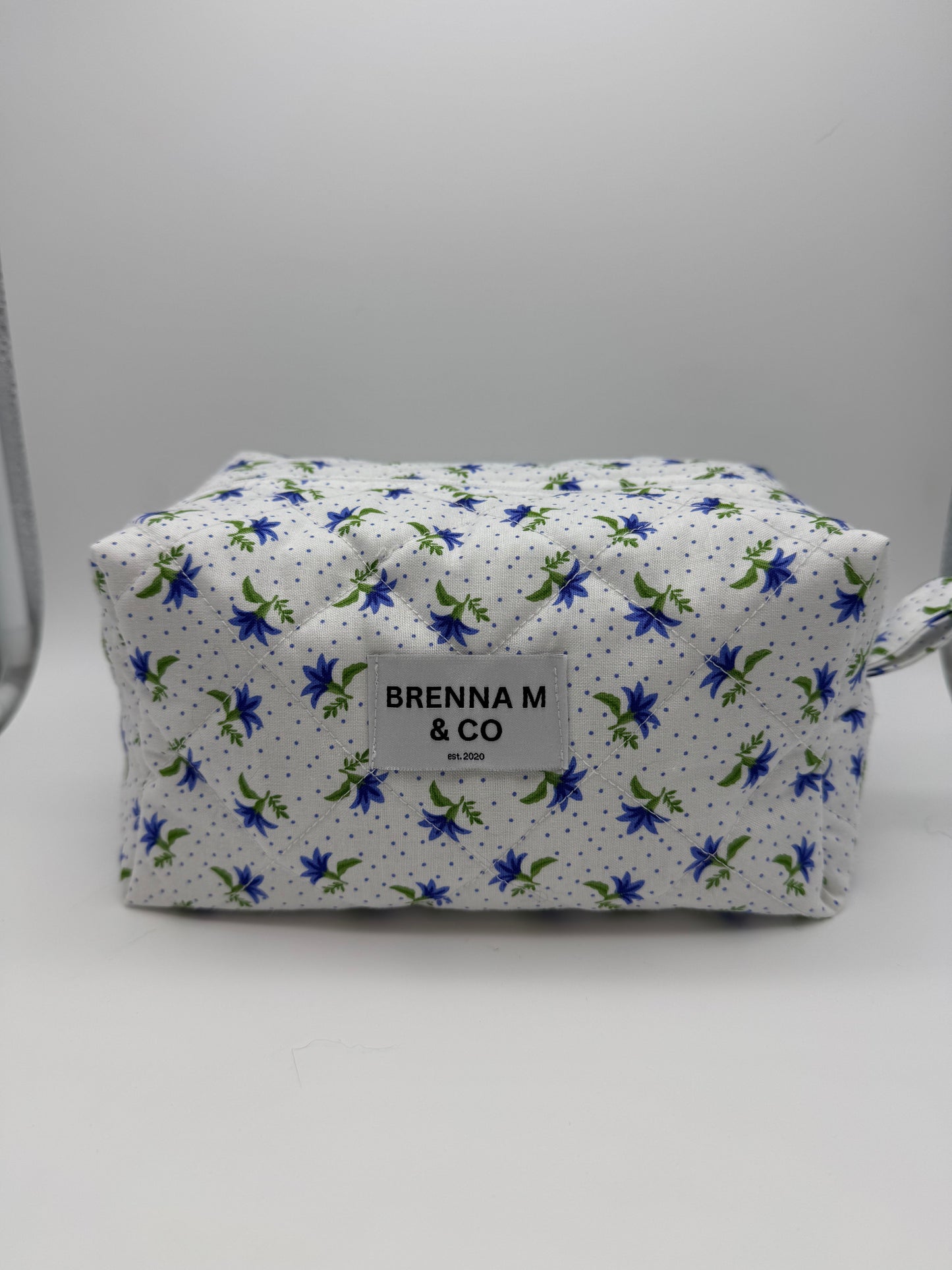 Bluebell Bliss Quilted Makeup Bag
