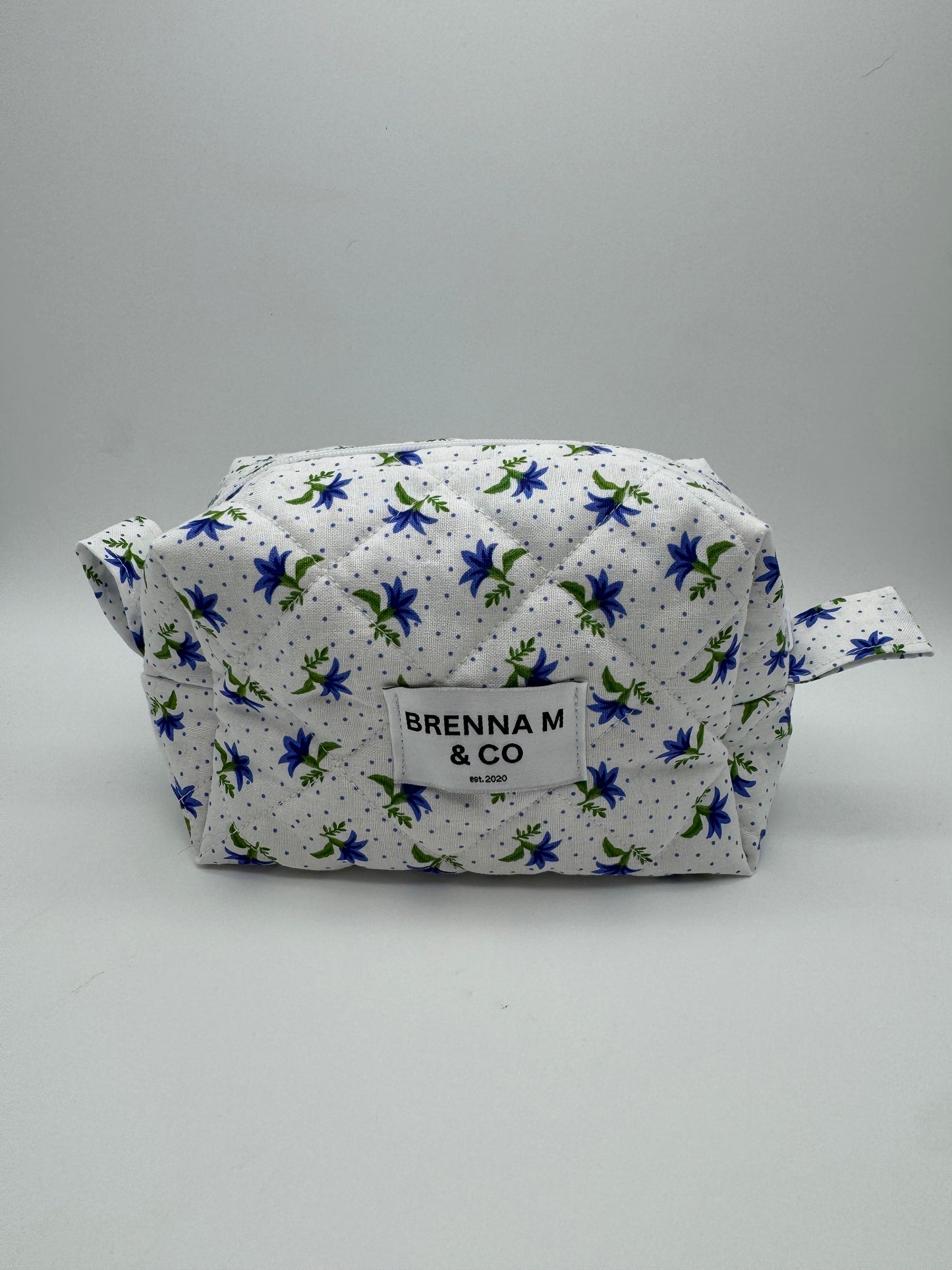 Bluebell Bliss Quilted Makeup Bag