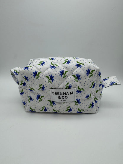 Bluebell Bliss Quilted Makeup Bag