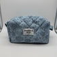 Blue Hydrangea Quilted Makeup Bag