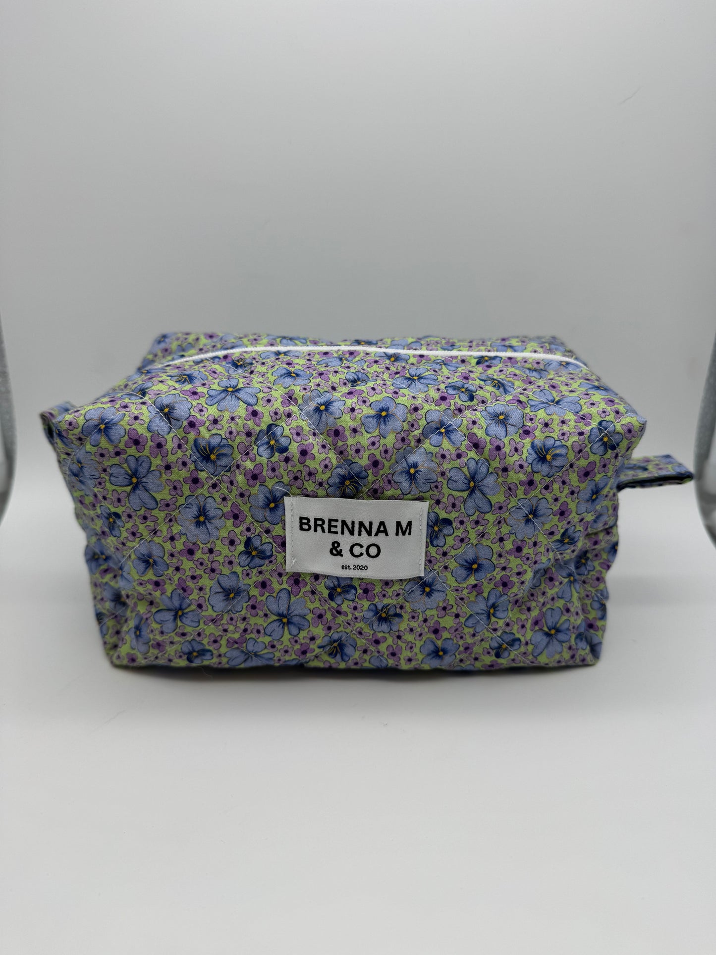 Lavender Meadow Quilted Makeup Bag