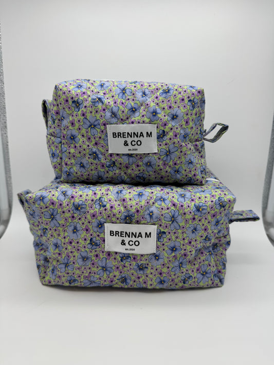 Lavender Meadow Quilted Makeup Bag