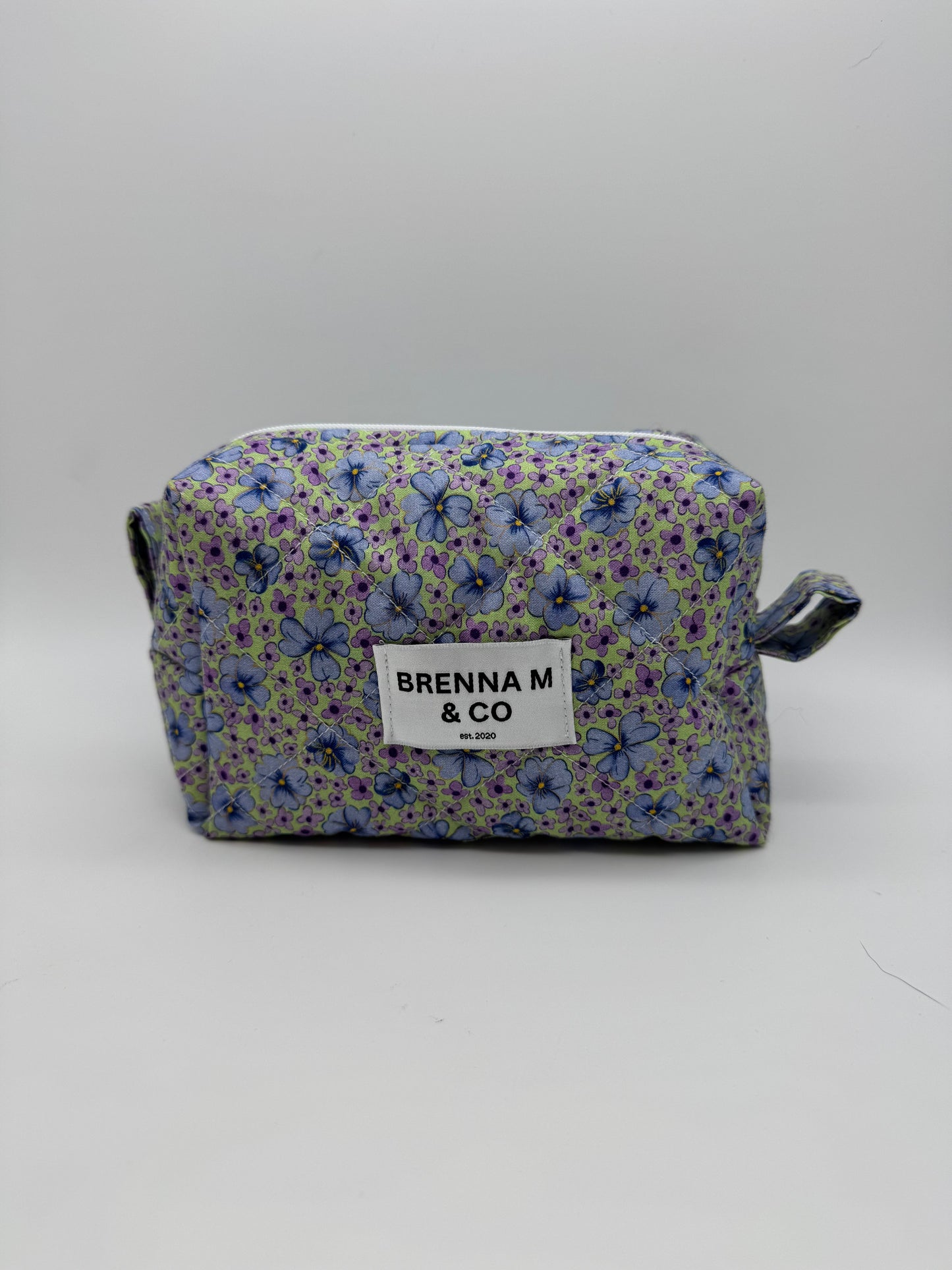 Lavender Meadow Quilted Makeup Bag