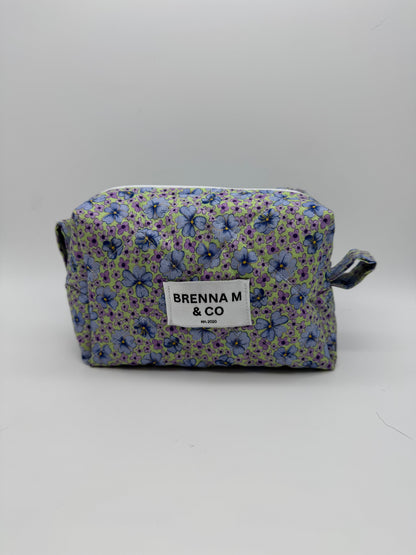 Lavender Meadow Quilted Makeup Bag