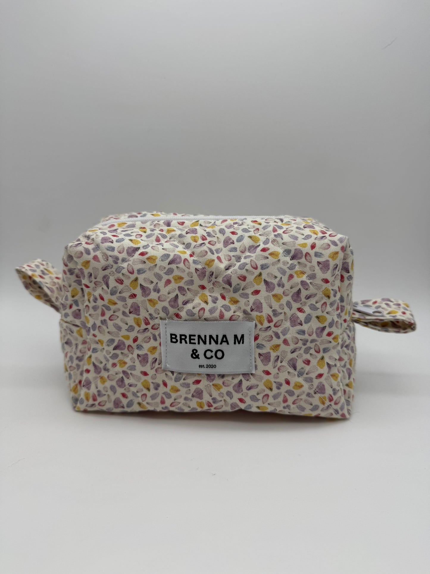 Flower Petals Quilted Makeup Bag
