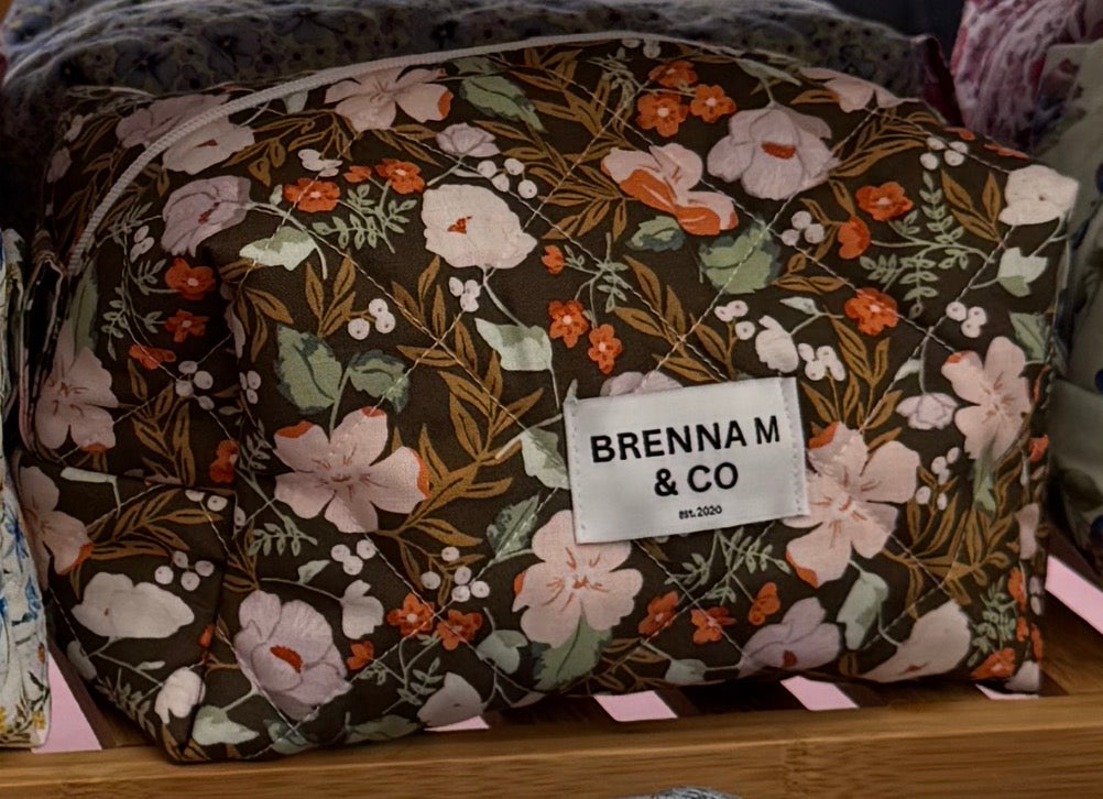 Autumn Bloom Quilted Makeup Bag