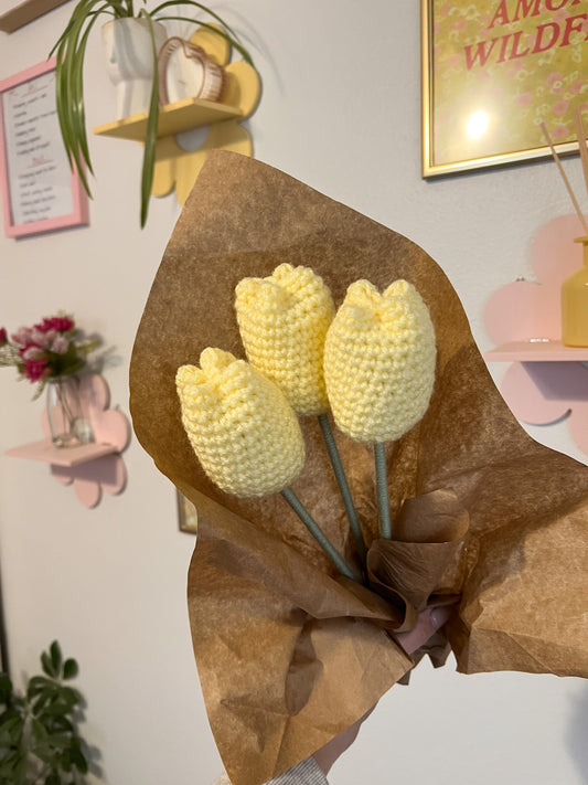 Crochet Yellow Tulip Flower