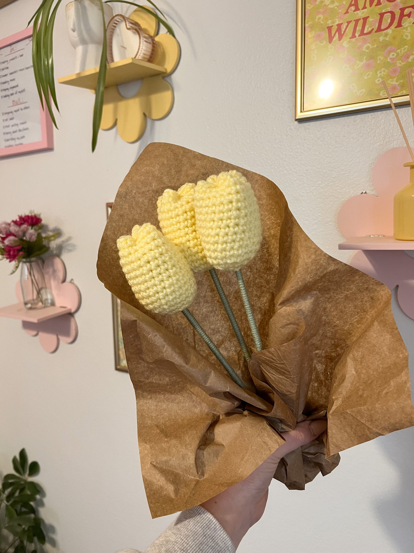 Crochet Yellow Tulip Flower