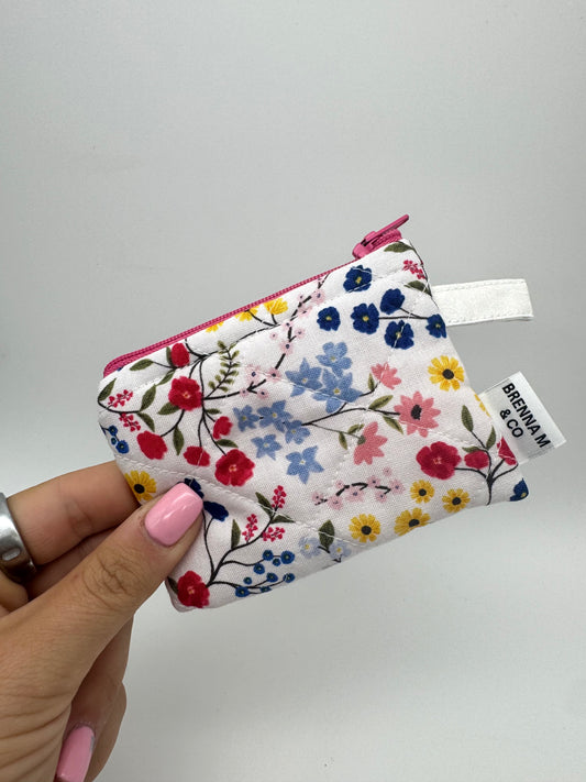 Spring Floral Mini Keychain Pouch