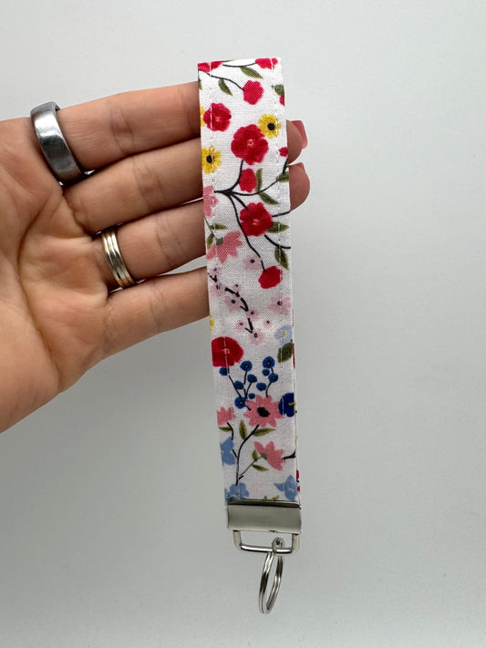 Spring Floral Keychain Wristlet