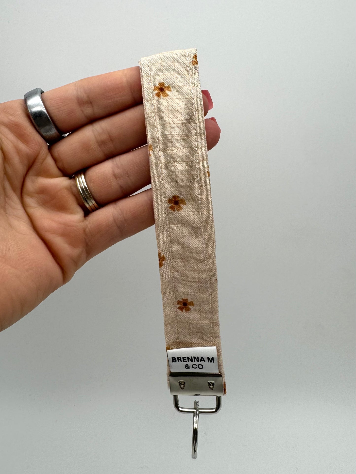 Golden Daisy Keychain Wristlet