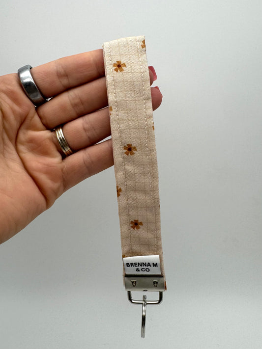 Golden Daisy Keychain Wristlet