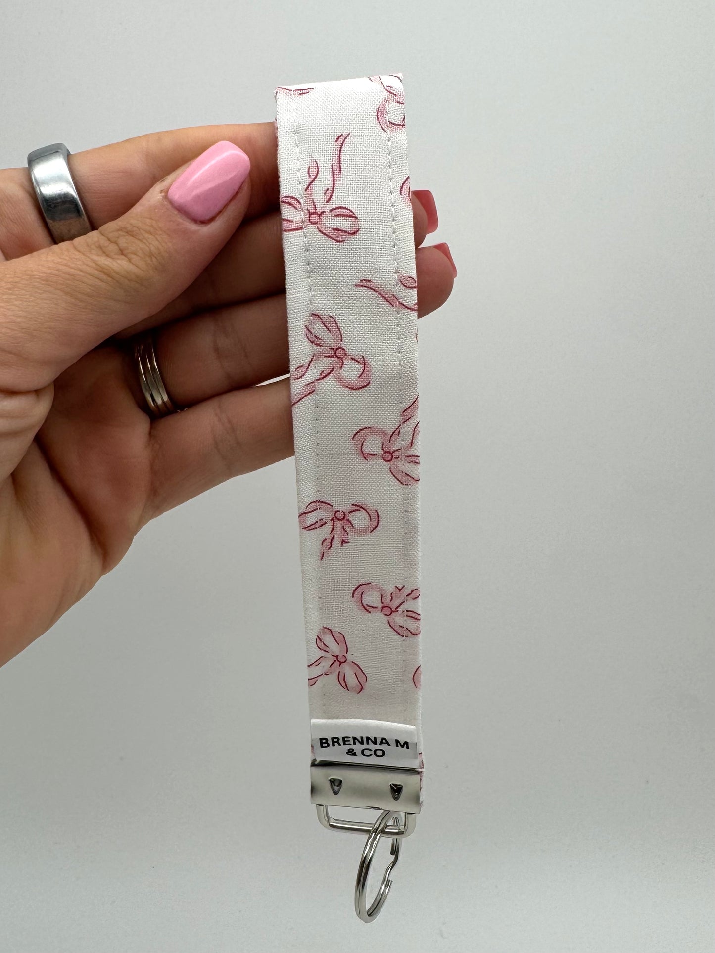 Mini Pink Bows Keychain Wristlet
