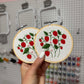 Strawberries & Daisies Embroidered Hoops