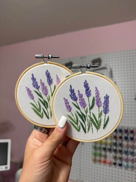 Multicolor Lavender Embroidered Hoops
