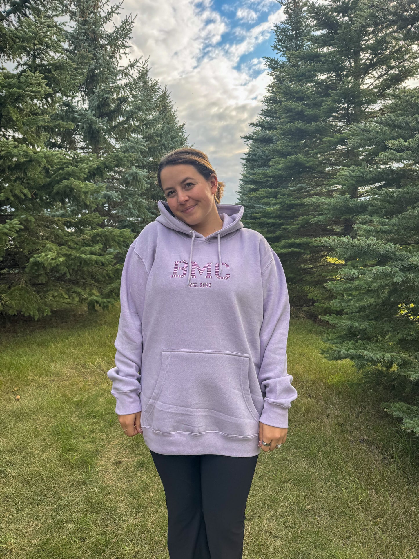 Lilac Embroidered BMC Hoodie