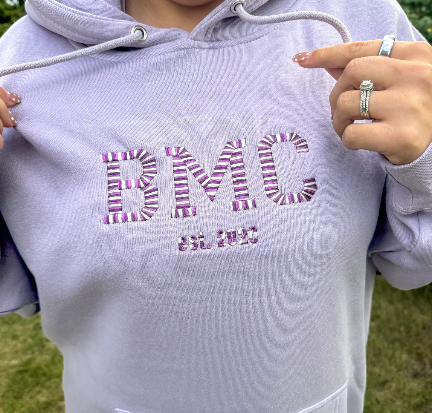 Lilac Embroidered BMC Hoodie