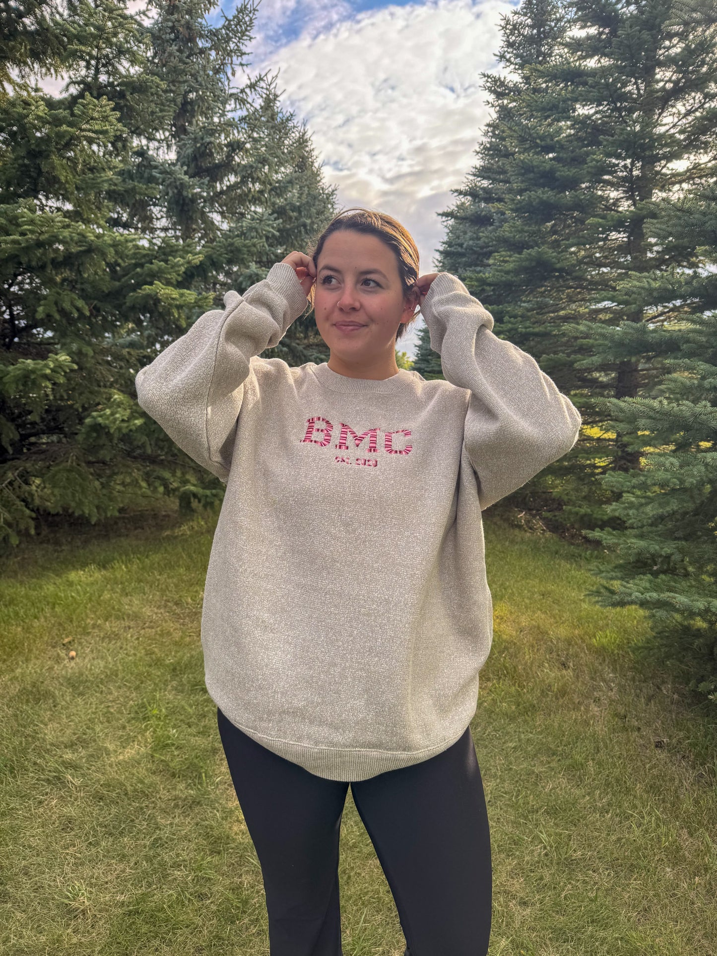 Latte Embroidered BMC Crewneck