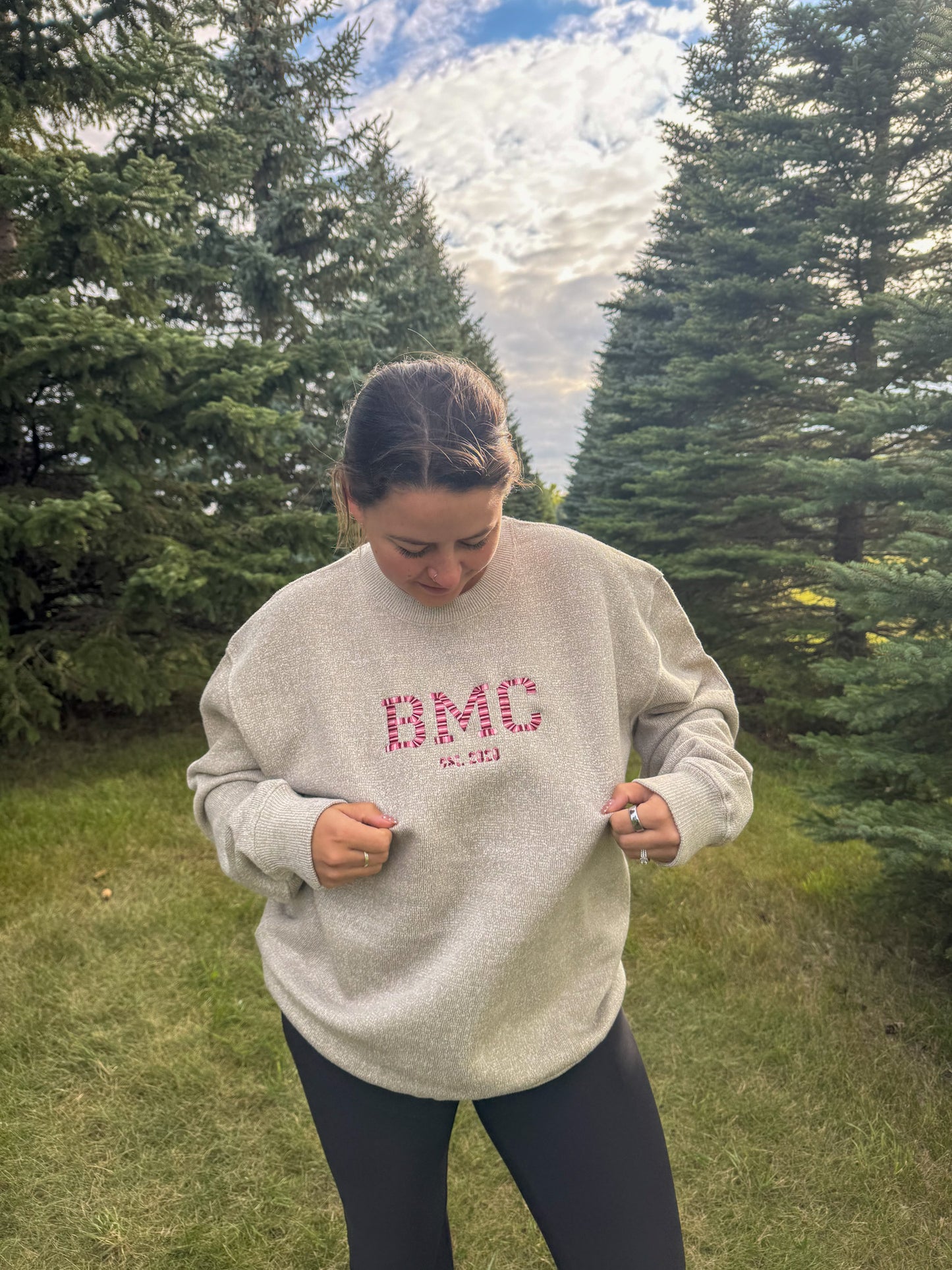 Latte Embroidered BMC Crewneck