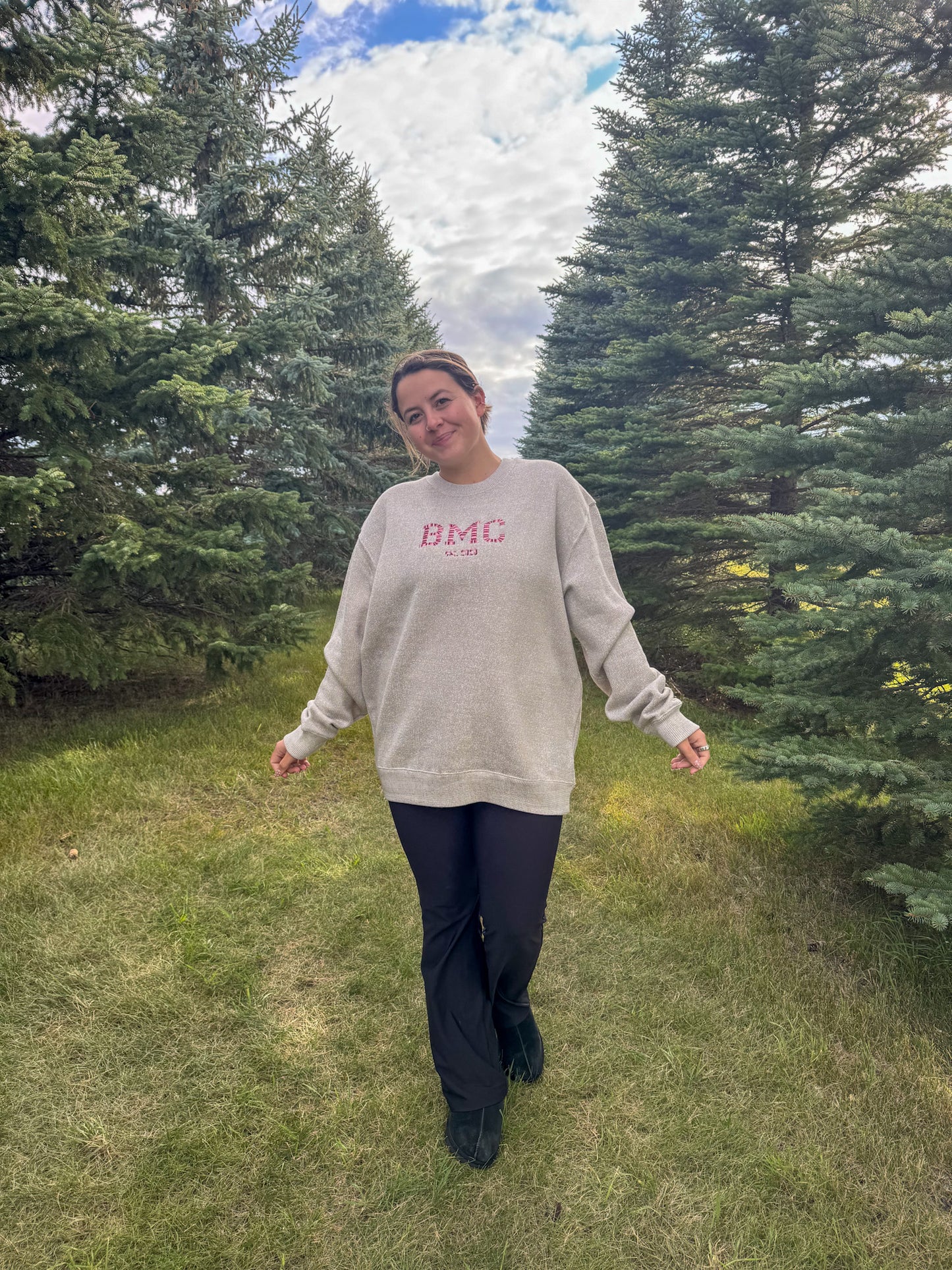 Latte Embroidered BMC Crewneck