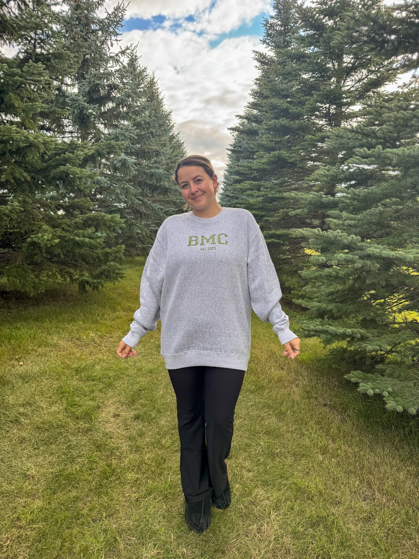 Salt & Pepper Embroidered BMC Crewneck