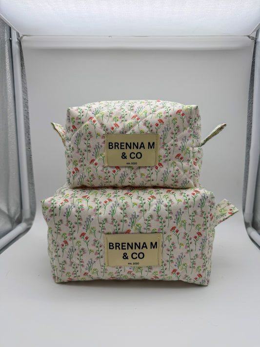 Delicate Flower Quilted Pouch