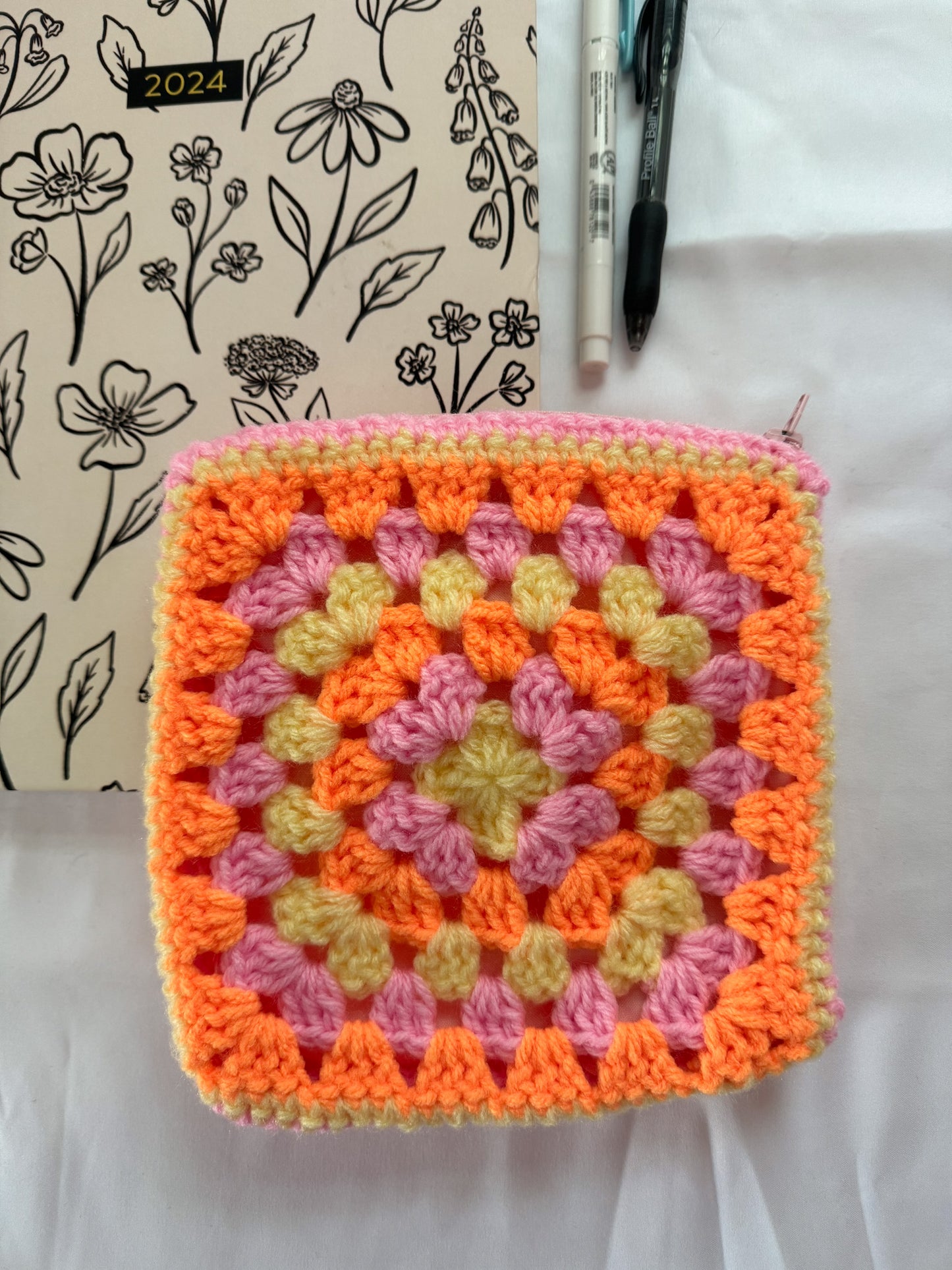 Sunset Crochet Zipper Pouch